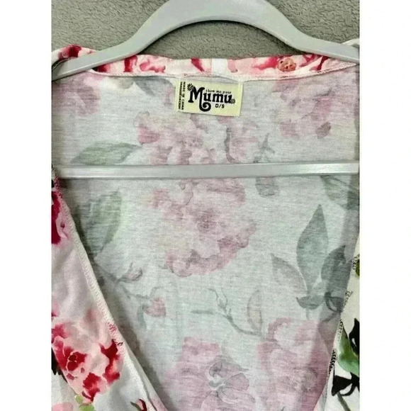 Show Me Your Mumu Brie Robe One Size Floral White Pink Wrap Scoop Kimono Belt - Picture 4 of 9